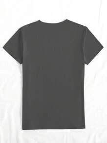 LOVE JOYY Mazzy Star Women's Casual Crew Neck T-Shirt, Cute Swan Cartoon Print, Band Short Sleeve Tee, Vintage 90s Band T-Shirt, Gift For Her, Suitable For All Seasons - Grey - View 6