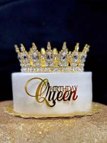 3Pcs/1Pc Acrylic ' Birthday Queen' Cake Topper Set - Ideal For Birthday Cakes, Photo Props, And Party Decorations, Birthday Decotions