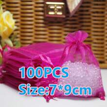 10/50/100pcs Gift Packaging Bags, Multi-Color Organza Candy Bags, Tableware, Size: 7*9CM, Various Holiday Party Packaging Supplies, Festival Home Decor