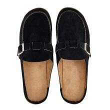 Women's Flat Slippers Comfortable Solid Color Soft Sole Closed Toe Slippers Casual Summer Beach Slides Sandals Shoes - 黑色 - 查看 8