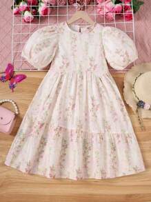 女童泡泡袖公主裙，新款儿童夏装 2025 童装女童连衣裙