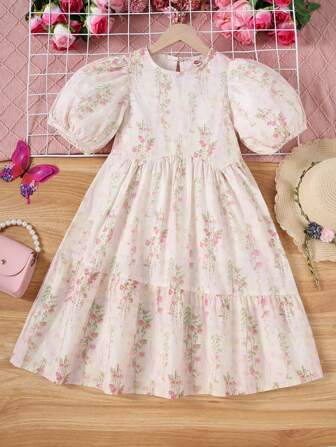 女童泡泡袖公主裙，新款儿童夏装 2025 童装女童连衣裙