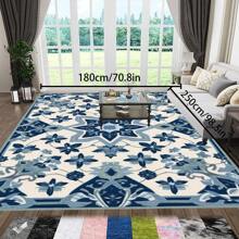 [Crystal Velvet 700g/㎡ Printed Bottom, 5mm Thick] 1 Piece Bohemian Style Solid Color Rug, Soft Anti-Slip Washable Carpet For Indoor And Outdoor, Living Room, Bedroom, Kitchen, Office, Home Decor, Doormat, Play Area Back To School