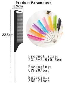 3 pièces Peigne professionnel à queue pointue, peigne à queue de rat en acier inoxydable anti-statique, peignes pour tresses, peignes à dents fines, peignes à queue pour mèches, peignes multifonctionnels pour cheveux normaux - couleur bonbon attrayante, peignes à cheveux parfaits pour les salons de coiffure et un usage domestique