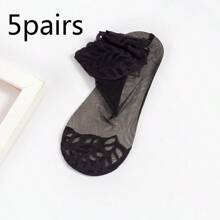 Beautiful Fashion Women Lace Flower Mesh Socks Non-Slip Invisible Liner Sock Female Elastic Comfy Thin Breathable Ankle Socks Christmas Gift