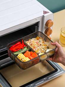1pc Convenient Compartmentalized Lunch Box Work Student Bento Box Outdoor Travel Microwave Heated Box With Lid Lunch Box