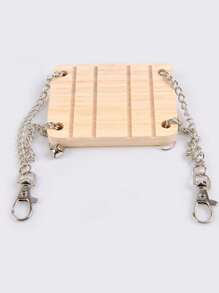 1 cái/2 cái Võng treo bằng gỗ, Cầu treo chuông chống trượt cho thú cưng nhỏ, Thích hợp cho mọi mùa - Màu be - Xem 3