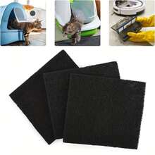 3pcs/Pack Highly Absorbent Activated Carbon Filters For Pet Litter Box, Pet Supplies