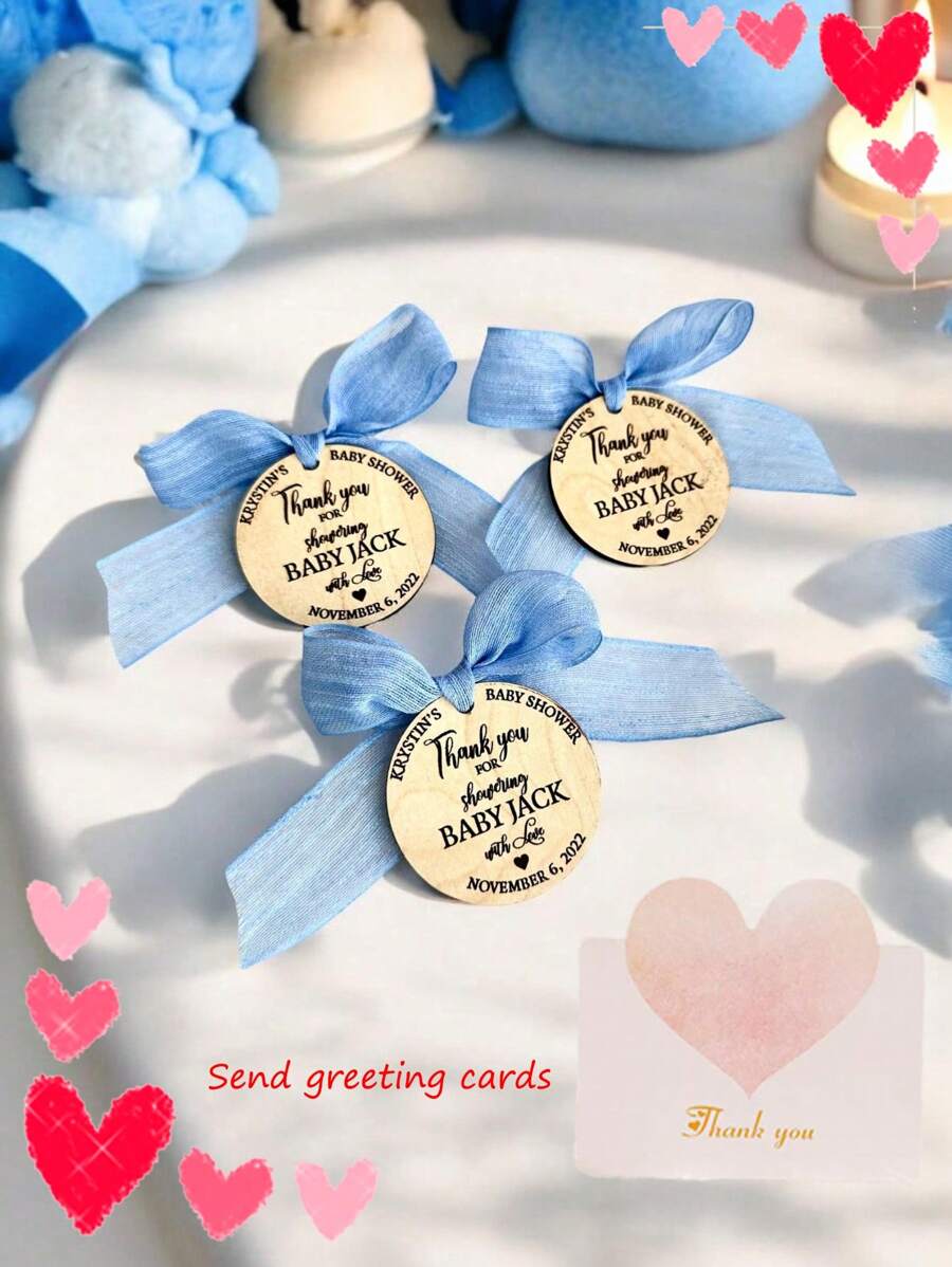 Boheme Baby Shower Party Tag, Thank You For Showering Tag, 2inch 5cm, Oh Baby Label, Wooden Tag, Welcome Baby Tag, Baby Tag, Celebrating Tag Back To School - Multicolor - View 1