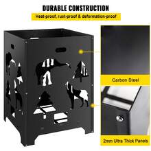 Burn Barrel, 21x21x27 Inch Burn Cage, Carbon Steel Cage Incinerator, Incinerator Barrel With Lid And Handle For Outdoors - 21 X 21 X 27 Inches - View 3