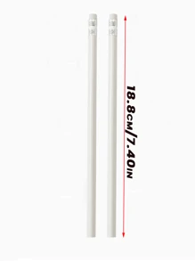 20pcs Set Innovative White Wooden Barrel Learning & Office Writing Pencils With Erasers - White - View 7