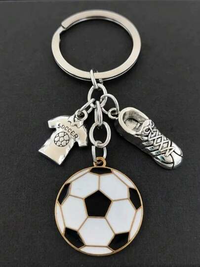 1 buc Pandantiv breloc în formă de picătură de ulei în formă de fotbal din aliaj de zinc, accesoriu pentru pasionații de sport și bărbați, geantă cadou suvenir accesorii auto, breloc pentru geantă școală drăguț gotic Y2k