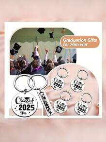 8pcs 2025 Graduation Gifts, Key Chain Pendants, Party Gifts, Happy Graduation - Multicolor - View 8