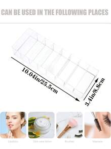 1pc 8-Compartment Nail Polish Storage Box, Eye Shadow Storage Box, Nail Gel Rack, Multi-Layer Transparent Makeup Tool Display Stand, Cosmetic Organizer For Desktop - Multicolor - View 6