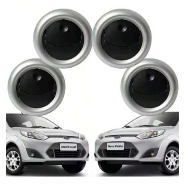 Kit 4 Difusor Saida Ar Fiesta 2008 2009 2010 2011 2012 Prata