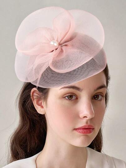 1 Stück Eleganter Vintage Bubble Gaze Halb-Hut Haarband, modische Fascinatorhaube, überdimensionierte Blume Mini Hüte, Mini Hüte, Derby Hut, Mini Zylinder, Mini Kappe für Frauen