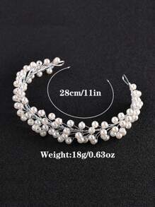 1pc Women Handmade Crystal Hair Band Headband, Elegant Accessories Suitable For Weddings, Parties, Gifts Valentine's Day Accessories