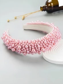 1pc Handmade Baroque Sponge Pearl Hairband, Luxury Fashion Headband, Suitable For Formal Events