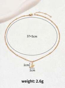 1 pieza Collar con colgante de letra y corazón, estilo simple y europeo-americano