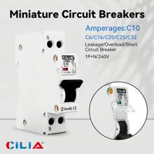CILIA Interruttore automatico in miniatura 1/2/4 pezzi - DPN 1P+N 220 V, 4,5 kA 30 mA, 1 modulo (C6/10/20/25/32)