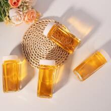 Juego de 8 piezas/6 piezas de botellas de vidrio de boca ancha para líquidos, botellas para tomar jengibre con tapas, envases para zumos de bienestar, botellas de agua cuadradas pequeñas de 4 oz/120 ml para uso en exteriores, a prueba de fugas.
