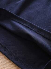 Camiseta com Gola Polo para Meninos Pequenos, Top Manga Longa Ajuste Solto, Top Casual e Estiloso, Estilo Britânico, Novos Lançamentos de Primavera