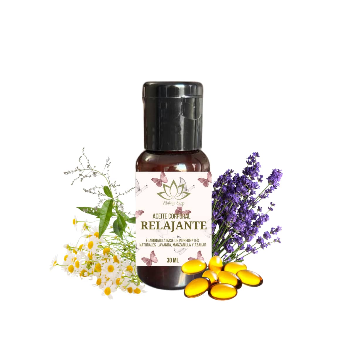 Aceite Orgánico Corporal Para Masajes Con Vitamina E 30ML - Relajante - Ver 1