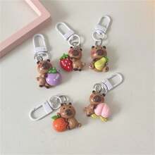 5 件/包卡通可爱水果形状钥匙扣，多功能包袋配件，送给情侣和最好的朋友的礼物，汽车配件包袋饰品背包，适合学校哥特 Y2k - 彩色 - 查看 3