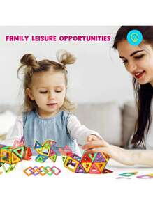 Magnetic Building Tile Set - Creative DIY Construction Toy, Improves Hand-Eye Coordination, Promotes Brain Development, Colorful ABS Magnets, Suitable As Festival/Birthday Gift - Random Color