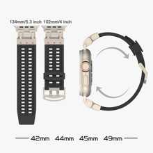 Sport Band Compatible With Apple Watch Ultra 2/Ultra/Series 10 9 8 7 (49mm 45mm 44mm 42mm) Heavy Duty Silicone Rubber Strap With Metal Connector, Armor Design For Men Women