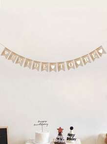 1 pièce Bannière en lin "BRIDE TO BE", décoration de mariage, décoration d'intérieur, bannière en lin brut convenant pour les fournitures de décoration de fête de mariage