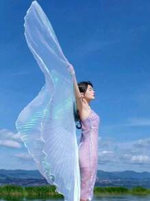 1pc Adult Belly Dance Wings, Dance Performance Cape/Prop Cape For Various Party Festival Performances/Does Not Include Telescopic Sticks