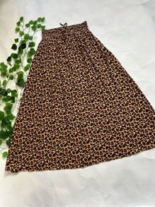 Steve Store Women's Fashion Viscose Fabric Skirt With Lining, Has Pocket And Slit On The Sides - Leopardo 02 - View 4
