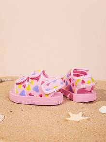 Kids Girls' Cute Foamed Slippers, Fashion Versatile Daily Wear, Adjustable Strap, Lightweight Breathable Non-Slip Sandals - Pink - View 3