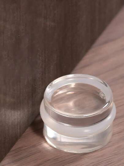 1/2pcs Self-Adhesive Plastic Door Stopper Transparent Buffer Suitable For All Kinds Of Doors Transparent Cylindrical Wall Protection Door Silent Door Wedge