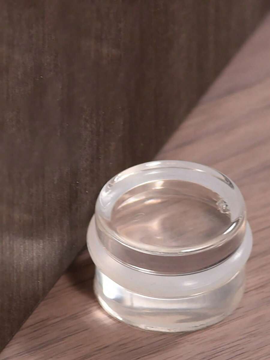 1/2 piezas Tope de puerta de plástico autoadhesivo transparente, amortiguador adecuado para todo tipo de puertas, protección de pared cilíndrica transparente, cuña de puerta silenciosa