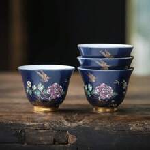 Blue Gold Painted Teacups For Home Use Single Master Cup Creative Hand-Painted Magpie Tea Cup Set