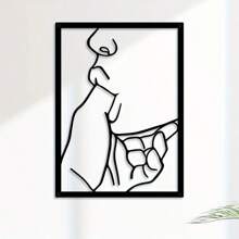 1pc Fashionable Metal Abstract Line Wall Art - Modern Minimalist Decor, Rust-Resistant Hanging, Enhances Interior, Ideal For Room Decoration