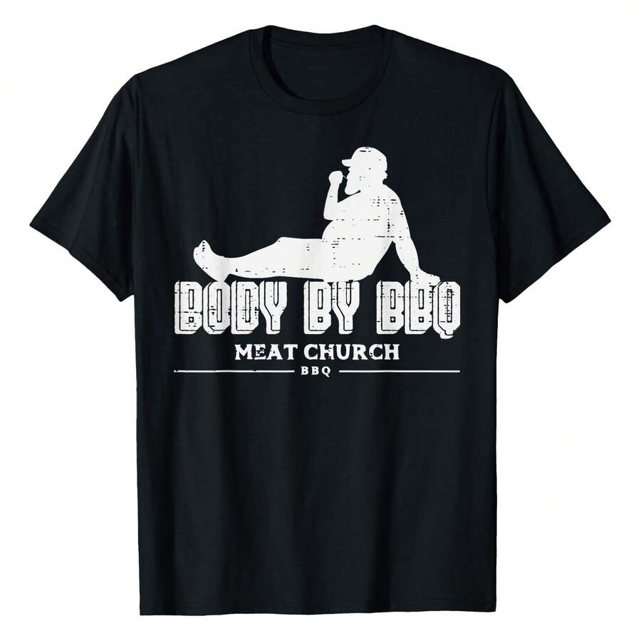 Body By BBQ Funny Barbecue Grill Meat Lover Women Women T-Shirt Plus Size Women's T-Shirts, Cool Pop Fun T-Shirts, Casual And Comfortable T-Shirts, Women's Top Tee - Black - View 1