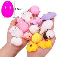 24/48 Pcs Plush Squeeze Toys And Easter Eggs, Mini Animal Plush Stress Relief Toys, Easter Basket Stuffing, Easter Egg Hunt Party Supplies