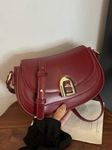 高品质女士时尚单肩包，百搭别致，简约设计，高端精致的感觉，斜挎包，新款通勤钱包 - 紅色 - 查看 3