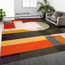 [Plush Velvet 700g/㎡ Latex Backing 5mm Thick] 1pc Bohemian Style Area Rug, Solid Color Carpet, Soft Non-Slip Washable For Living Room Bedroom Kitchen Office, Indoor Outdoor Home Decor Farmhouse Rug, Play Mat Back To School