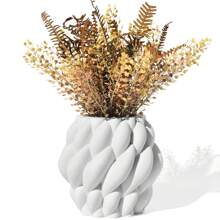 Decorative Handmade Vase Ball M In Mineral Resin - 13 Cm - 白色 - 查看 1