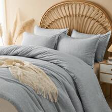 2/3-Pcs Comforter Sets Of King, Cationic Dyeing Technology, Soft, Comfortable And Breathable Bedding Sets For Your Home Decor, Room Decor, And Perfect Gift, [1 Comforter & 1/2 PillowShams]. - 灰色-77 - 查看 4