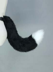 1 pieza Accesorio de cola de zorro/gato peludo unisex para Halloween, accesorio de disfraz y cosplay para fiesta de Halloween