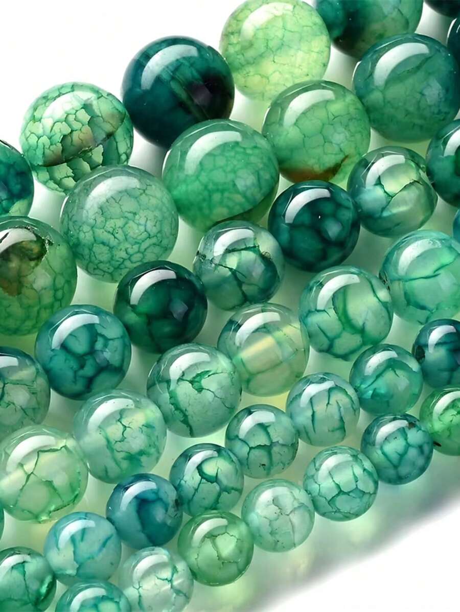 1 Strand Natural Green Dragon Agates Round Loose Spacer Beads For Jewelry Making DIY Bracelet Necklace Accessories 6 8 10MM
