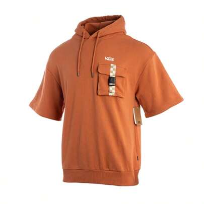 Vans Moletom masculino com estampa de grafite esportivo casual fashion em camadas com capuz de manga curta pulôver VN000GR4EHC