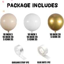 Kit de 156 piezas de arco de globos en blanco arena, oro blanco, dorado cromado, globos beige y crema, globos metálicos dorados para decoración de baby shower, boda, despedida de soltera, cumpleaños con estilo bohemio unisex