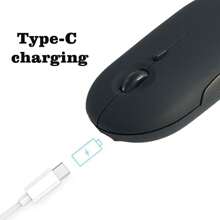 Mysz bezprzewodowa z możliwością ładowania, Bluetooth i połączenie 2,4 GHz przez mikroodbiornik USB, DPI regulowane 800/1200/1600, ergonomiczna, mysz bezprzewodowa do komputera PC//komputera/laptopa/