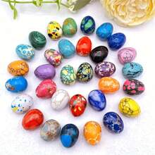 5/15/30pcs Assorted Natural Polished Stone Eggs - Bulk Gemstones For Easter Decor And Home Accessories - Vibrant Colors, Unique Shapes And Smooth Texture - Multicolor - View 4